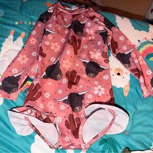 Pink Long Sleeve Animal Print Bodysuit